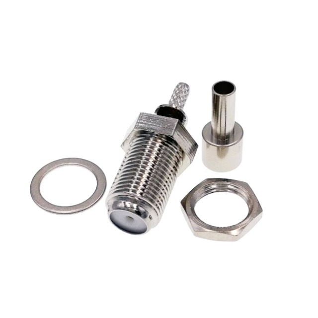 F Female Bulkhead Straight Crimp RG174 RG316 RG179 Cable RF Connector