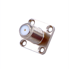 High Performance F female Jack 4-Hole Flange Type PCB Coaxial Connector