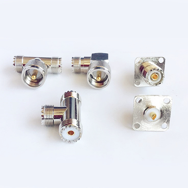 3 Way SO239 T Type UHF Female to Two UHF Female Splitter Connector RF Antenna Adapter