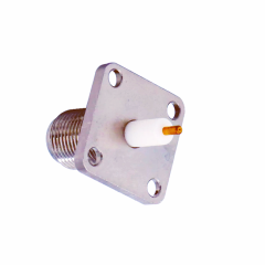 High Performance F female Jack 4-Hole Flange Type PCB Coaxial Connector