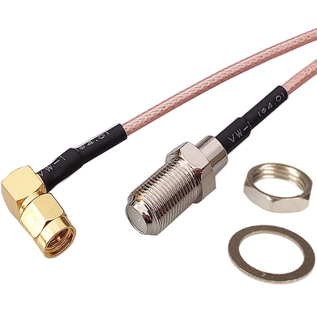 F Female Bulkhead Straight Crimp RG174 RG316 RG179 Cable RF Connector