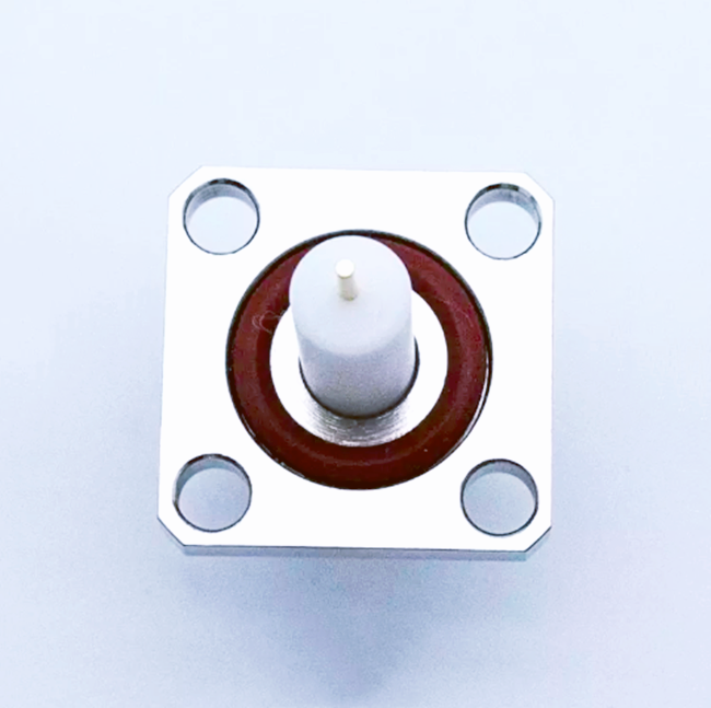 High Performance F female Jack 4-Hole Flange Type PCB Coaxial Connector
