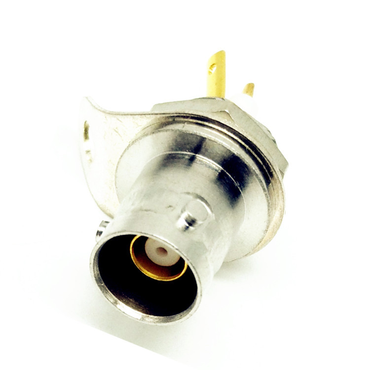 Triaxial Type BNC Female Solder Bulkhead TRB RF Coaxial Connector