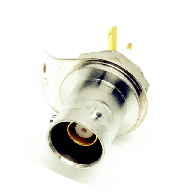 Triaxial Type BNC Female Solder Bulkhead TRB RF Coaxial Connector