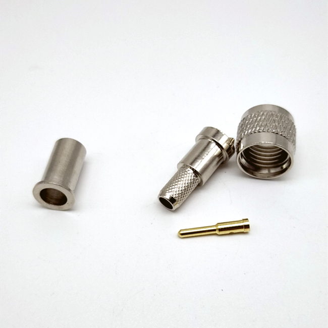 Hot Selling mini UHF Male Crimp Connector for RG58 LMR195 LMR200 Coaxial Radio Antenna Cable