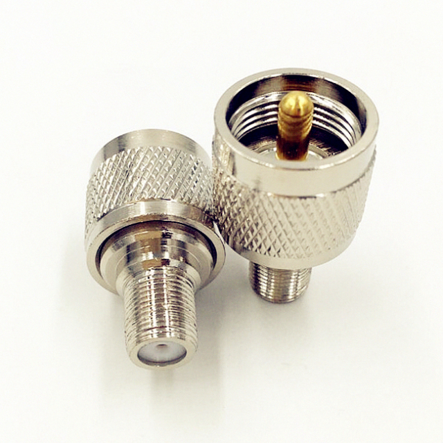 UHF Male PL259 to F Female RF Coaxial Coaxial Connector Straight Adapter
