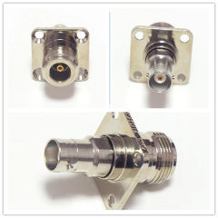 N Female to BNC Female Panel Mount 4 Hole Flange Pcb Coaxial Connector RF Adapter