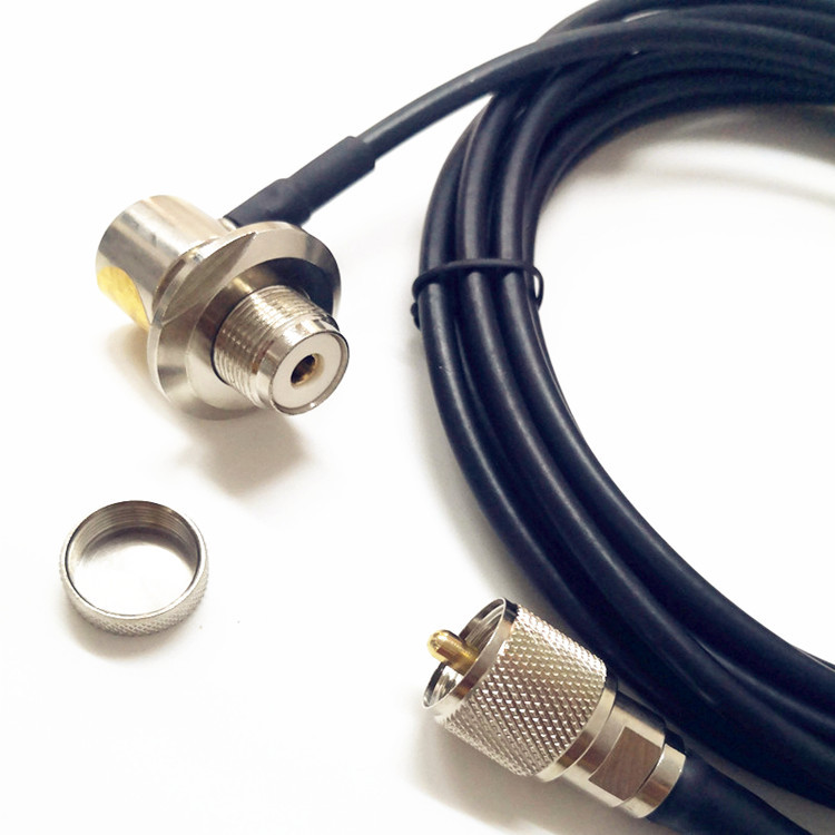 SO239 UHF Female Right Angle Crimp Connector for RG58 RG142 LMR195 Coaxial Cable