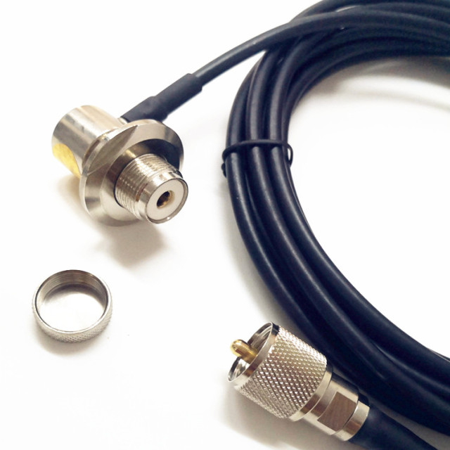SO239 UHF Female Right Angle Crimp Connector for RG58 RG142 LMR195 Coaxial Cable
