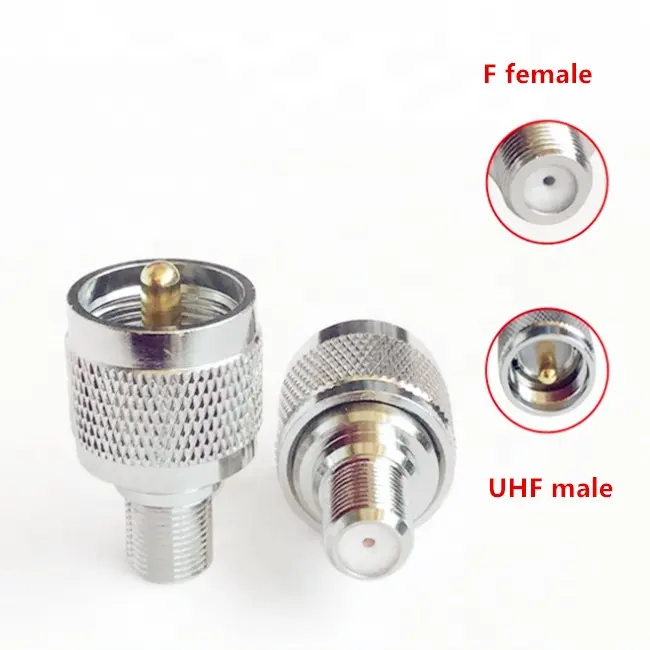 UHF Male PL259 to F Female RF Coaxial Coaxial Connector Straight Adapter