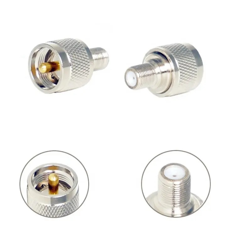UHF Male PL259 to F Female RF Coaxial Coaxial Connector Straight Adapter