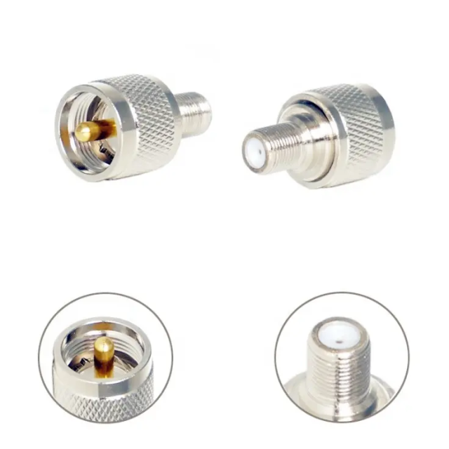 UHF Male PL259 to F Female RF Coaxial Coaxial Connector Straight Adapter