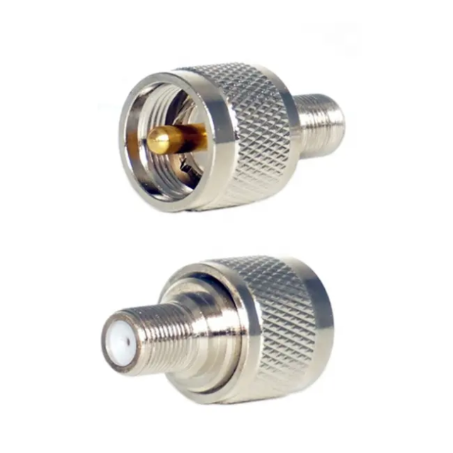 UHF Male PL259 to F Female RF Coaxial Coaxial Connector Straight Adapter