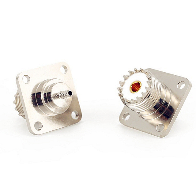 UHF Crimp Type 4 Hole Flange PL259 Female Connector for RG316 RG400 RG174 RG178 Caoxial Cable cable