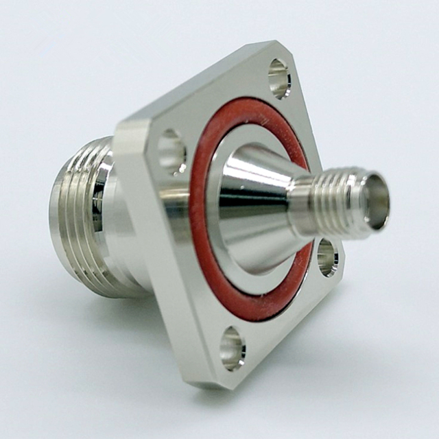 N female to SMA female panel mount 4 hole flange pcb connector adapter