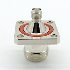 N female to SMA female panel mount 4 hole flange pcb connector adapter