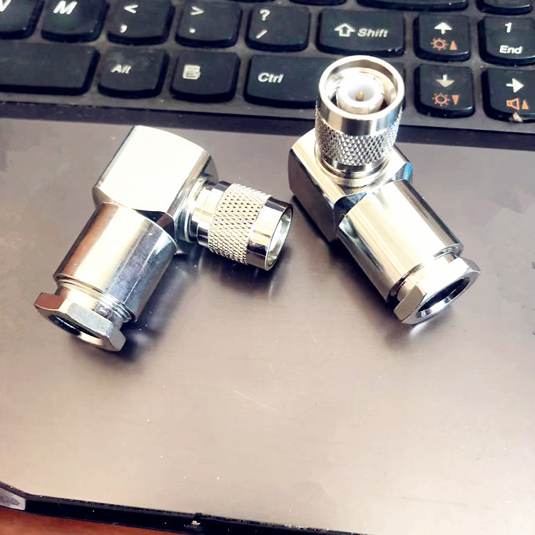 Right Angle TNC Male Clamp Type RF Coaxial Connector for LMR300 LMR400 RG8 5D-FB RG6 Cable