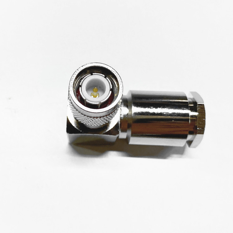Right Angle TNC Male Clamp Type RF Coaxial Connector for LMR300 LMR400 RG8 5D-FB RG6 Cable