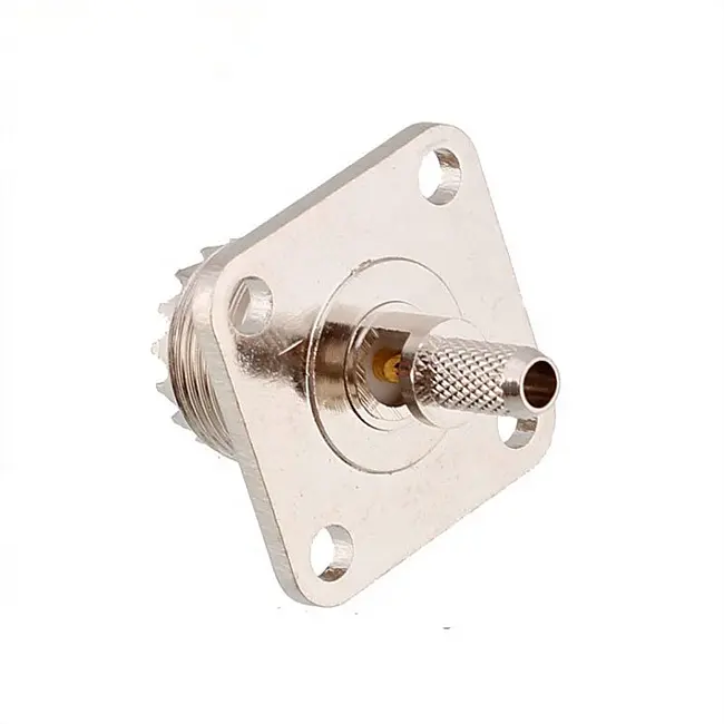UHF Crimp Type 4 Hole Flange PL259 Female Connector for RG316 RG400 RG174 RG178 Caoxial Cable cable