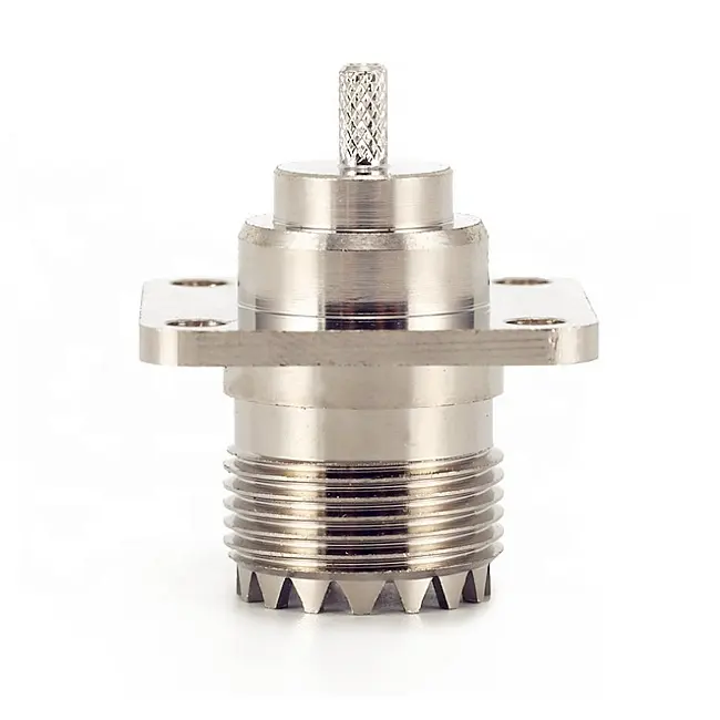 UHF Crimp Type 4 Hole Flange PL259 Female Connector for RG316 RG400 RG174 RG178 Caoxial Cable cable