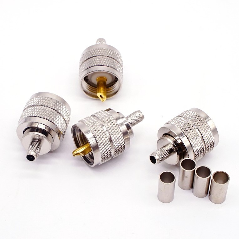 UHF PL259 Male Plug Crimp RF Coaxial Connector for RG58 LMR195 RG142 LMR240 Cable