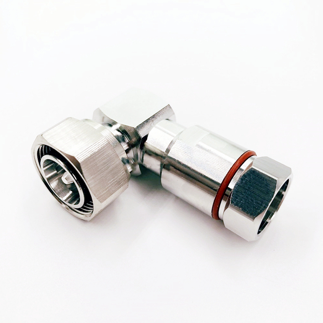 Mini DIN 4.3-10 Plug Right Angle Male Clamp Connector for 1/2" Superflexible Cable