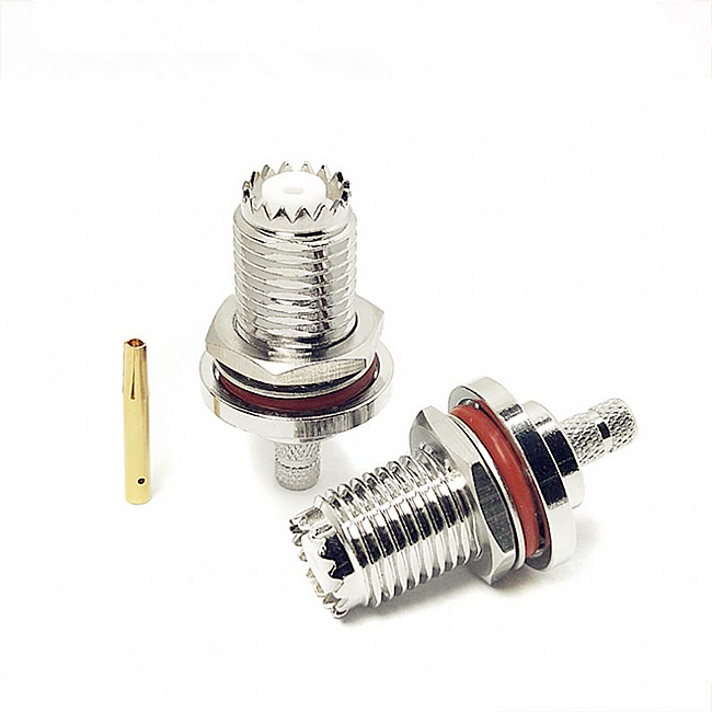 Mini UHF Female Bulkhead Connector for LMR200 RG223 RG58 LMR195 Coaxial Cable
