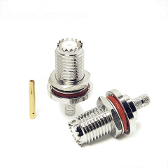 Mini UHF Female Bulkhead Connector for LMR200 RG223 RG58 LMR195 Coaxial Cable