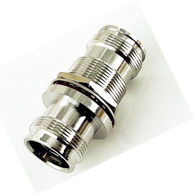 Low VSWR RF Coaxial 4.3-10 Female to 4.3-10 Female Bulkhead Connector Adapter