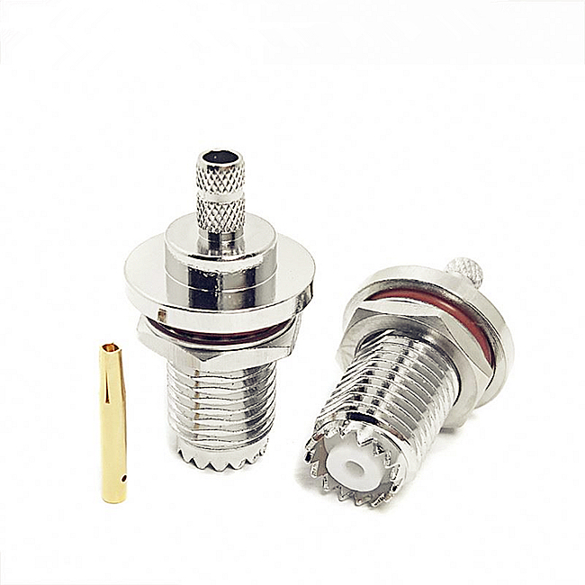 Mini UHF Female Bulkhead Connector for LMR200 RG223 RG58 LMR195 Coaxial Cable