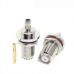 Mini UHF Female Bulkhead Connector for LMR200 RG223 RG58 LMR195 Coaxial Cable
