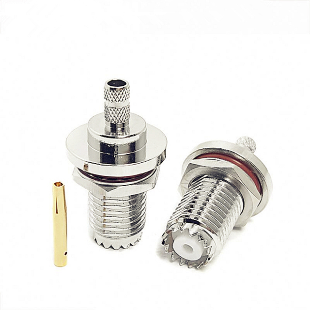 Mini UHF Female Bulkhead Connector for LMR200 RG223 RG58 LMR195 Coaxial Cable