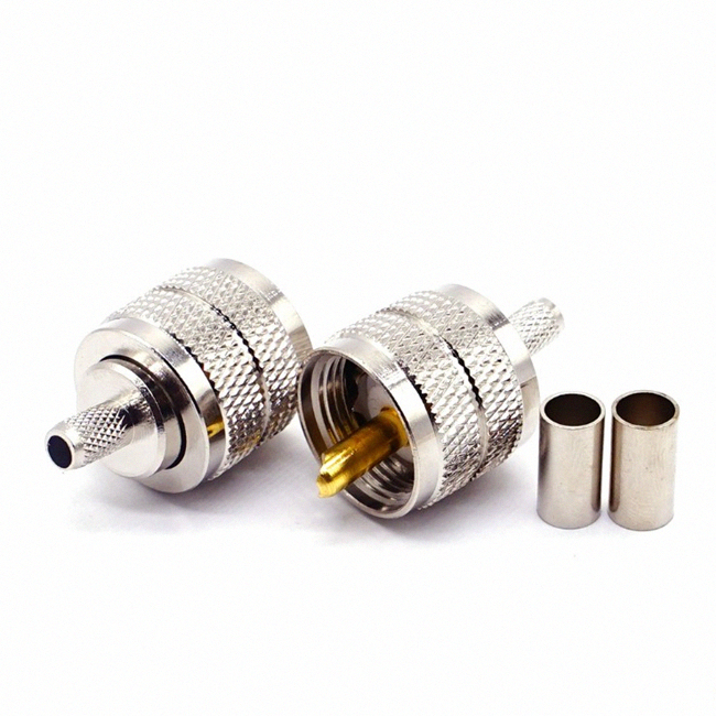 UHF PL259 Male Plug Crimp RF Coaxial Connector for RG58 LMR195 RG142 LMR240 Cable