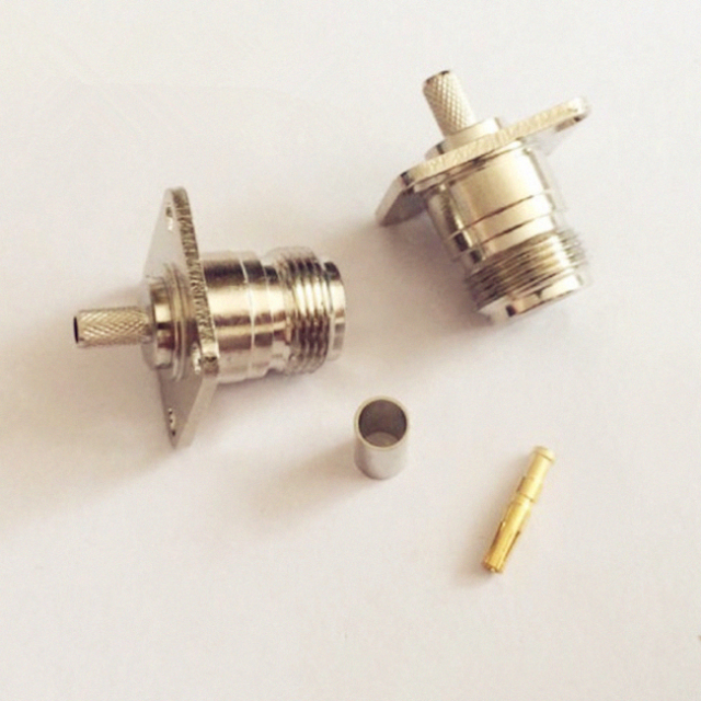 4 Hole 17.5Mm Flange Panel Mount Solder RG316 RG174 LMR100 RG178 Cable N Female  Connector