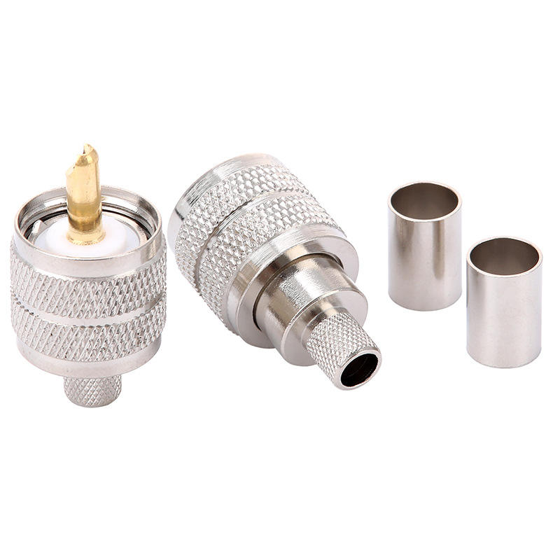 UHF Male Crimp Antenna Plug Coaxial Connector for 5D-FB LMR300 Aircell7 Cable