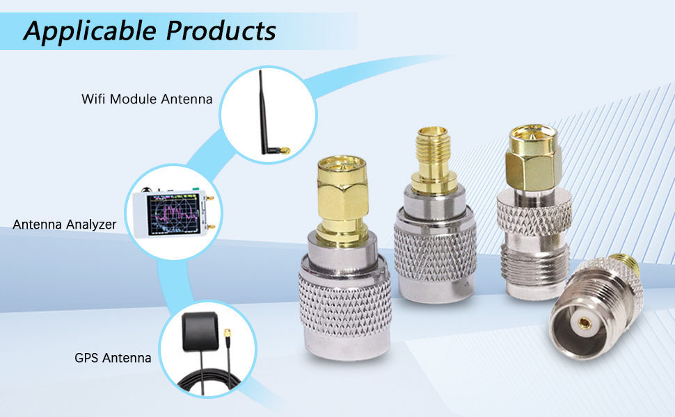 TNC to SMA Adapter SMA Male Female to TNC Female Male Type Straight RF Coaxial Connector Brass 50ohm Coax Cable Converter