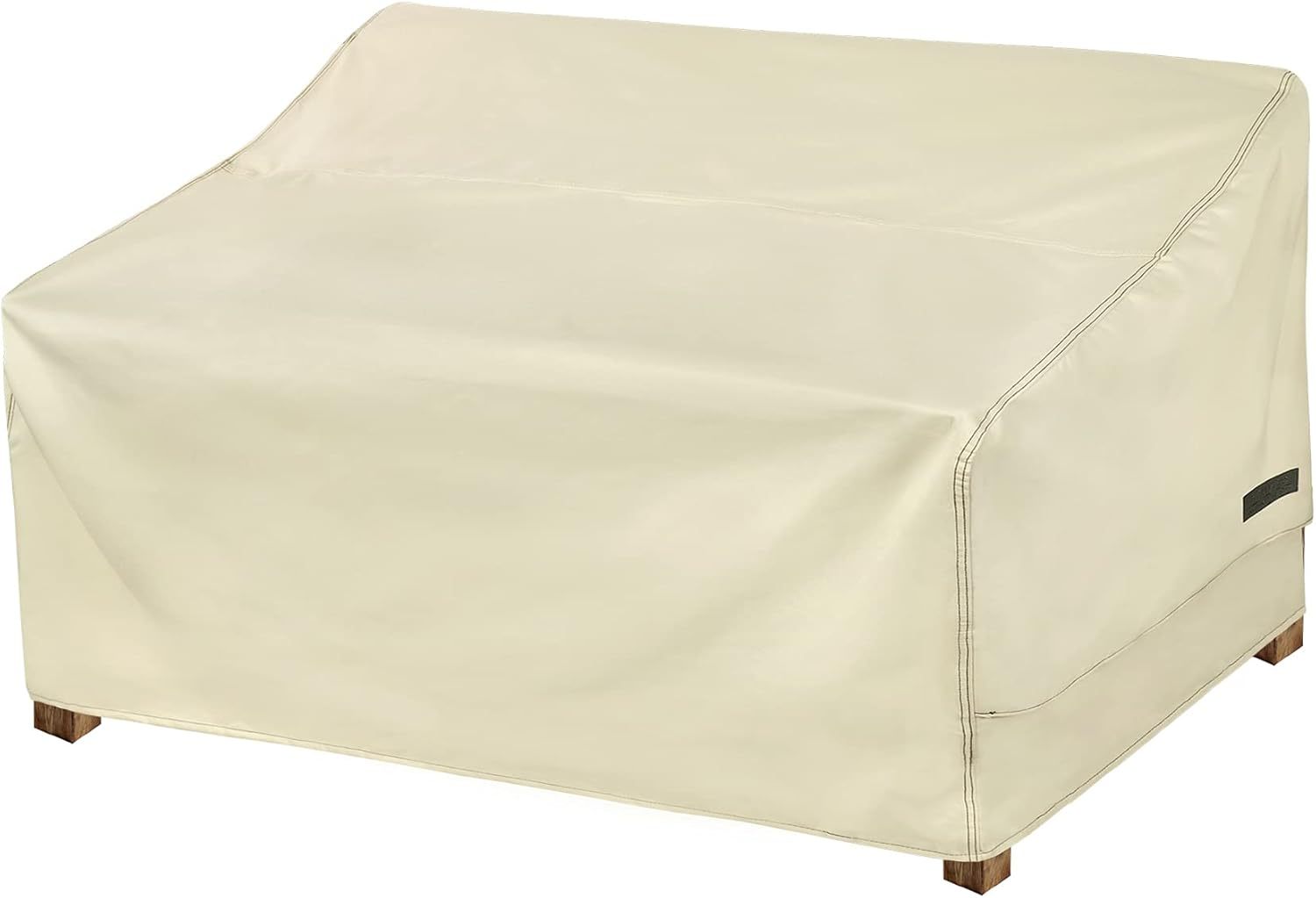 Outdoor Loveseat Sofa Cover Waterproof 3-Seater Patio Furniture Bench Sofa Cover, 58"W x 37"D x 35"H, Beige