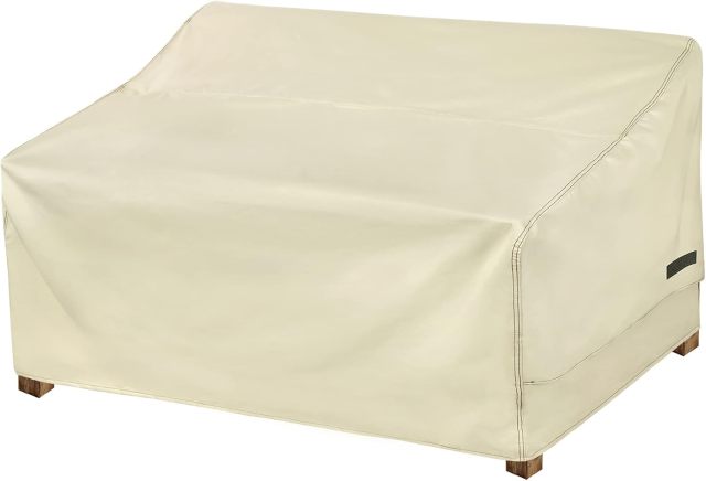 Outdoor Loveseat Sofa Cover Waterproof 3-Seater Patio Furniture Bench Sofa Cover, 58"W x 37"D x 35"H, Beige