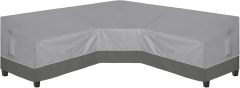 Outdoor V-Shaped Sectional Sofa Cover 89"X89" UV Resistant Patio Sectional Couch Cover Waterproof Lawn Patio Furniture Cover, Gray/Dark Gray
