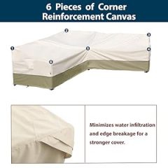 Outdoor Sectional Couch Cover - Waterproof, Rip-Stop, Anti-UV 600D Heavy Duty with 3 Air Vent (V-Shaped-105''X105''), Light Green