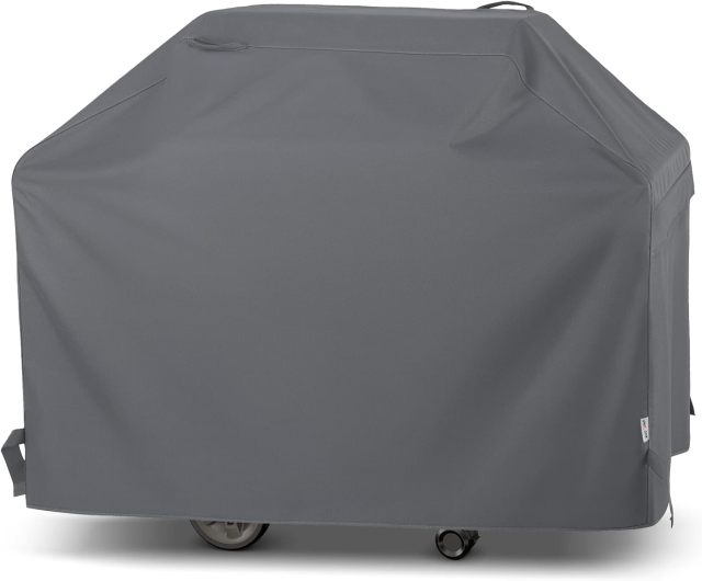 Grill Cover - Weather Resistant Outdoor Cover, Heavy Duty BBQ Covers for Large Outdoor Kitchen, Ultima 600D Polyester, 66 Inch, Ripstop Grey