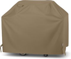 55 Inch Grill Cover for Outdoor Grill, Heavy Duty Waterproof Gas BBQ Cover with Sealed Seam, Rip and Fade Resistant Barbecue Covering for Weber Nexgrill Charbroil, Neutral Taupe