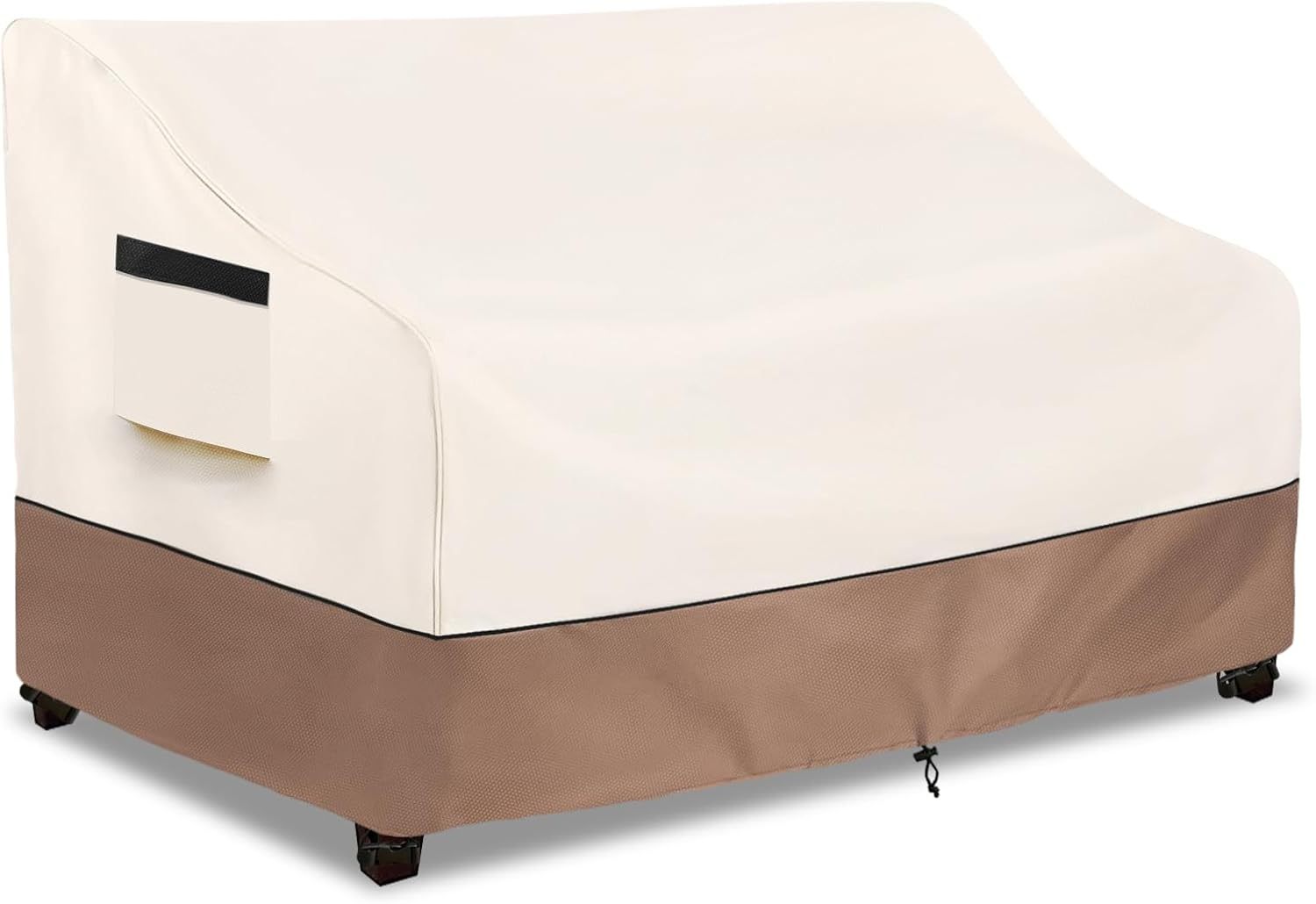 Outdoor Couch Cover Waterproof Patio Furniture Covers, 58 Inches Outdoor Sofa Cover, Furniture Covers for Patio Seating (Beige)