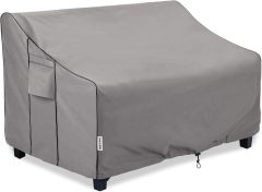Outdoor Couch Cover Waterproof Patio Sofa Furniture Covers, 3-Seater Outdoor Cover with Air Vent and Handles, 78W x 35D x 35H Inches, Gray