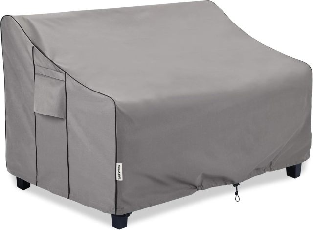Outdoor Couch Cover Waterproof Patio Sofa Furniture Covers, 3-Seater Outdoor Cover with Air Vent and Handles, 78W x 35D x 35H Inches, Gray