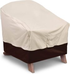 Patio Chair Cover 40 x 37 x 30 inch, 900D Heavy Duty Outdoor Adirondack Chair Cover, Waterproof & Weather Resistant for Your Patio Lounge Deep Seat Chair (Beige & Brown)