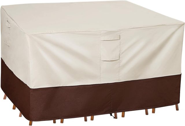 Waterproof Patio Furniture Set Cover with Padded Handles, Patio/Outdoor Table Cover, Patio/Outdoor Dining Rectangular Table Chairs Cover Medium