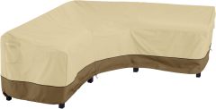 V-Shaped Sectional Sofa Cover, Large, Pebble/Bark/Earth, Patio Furniture Covers
