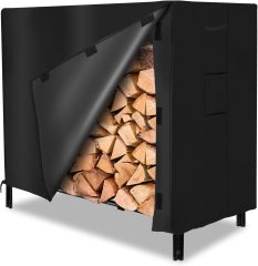 Feet Outdoor Log Rack Cover Waterproof Weatherproof Firewood Cover with Openable Front Flap, (Cover Only, Rack Not Included)