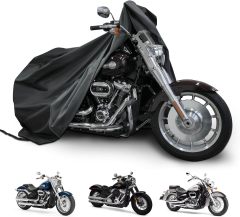 New Generation Motorcycle Cover All Weather Black XXXL Large-Waterproof Outdoor Protects Fits up to 118 inch for Harley Davidson, Honda, Suzuki, Yamaha and More